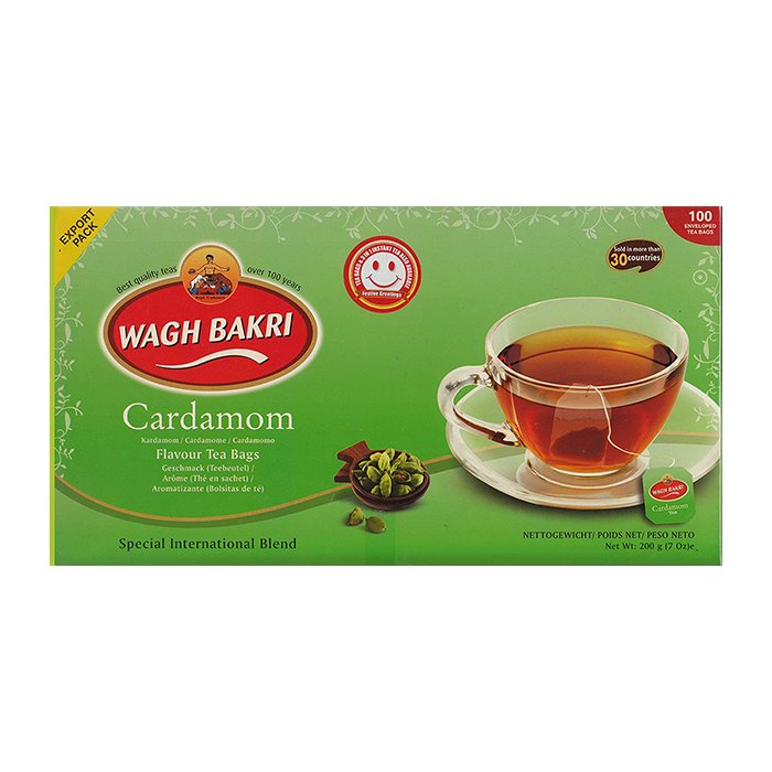 Wagh Bakri - Cardamom Natural Flavour Tea Bags 50 Gm